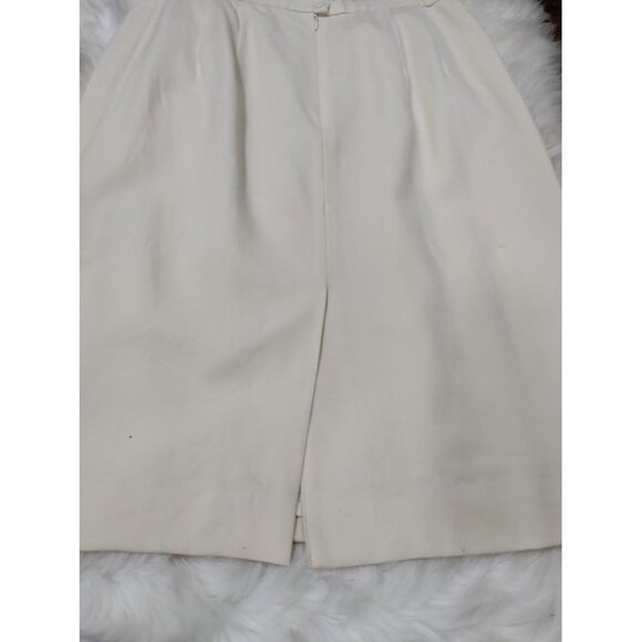 NWT Pendleton 100% Wool Pleated Front Pencil Skirt White Women's Petite Size 12 - Picture 10 of 13